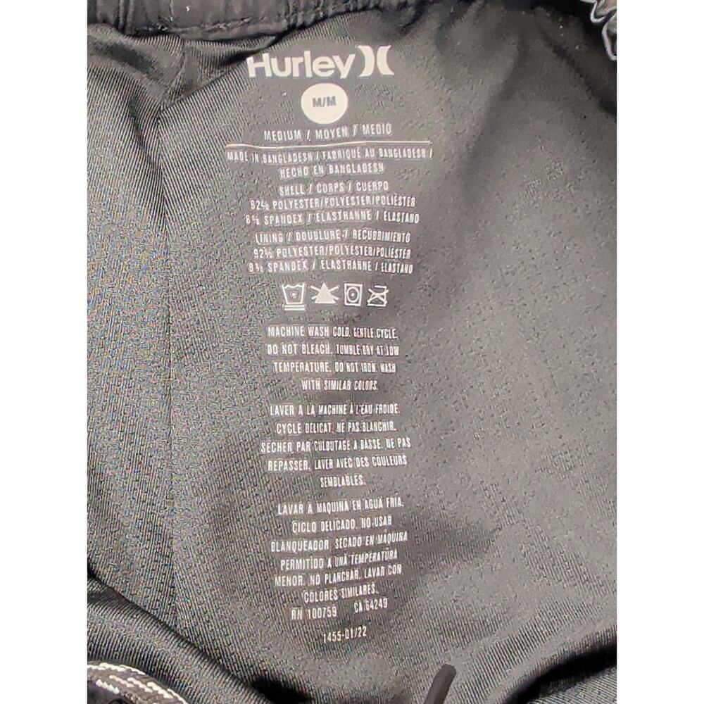 Hurley Mens Board Shorts Swim Trunk MED Black Patchwork Paisley Drawstring Lined - Picture 6 of 7
